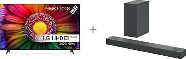 LG UR8000 55" 4K LED TV + LG S75Q 3.1.2 Dolby Atmos Soundbar -tuotepaketti