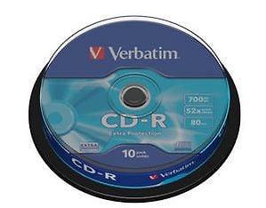 Verbatim Datalife 48X/52X 80min/700Mt CD-R levy 10 kpl spindle, ei yksittäispaketointia