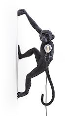 Seletti The Monkey Lamp Hanging Right-seinävalaisin, oikeakätinen, musta