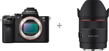 Sony A7 II mikrojärjestelmäkamera, + 24mm f1.8 -objektiivi