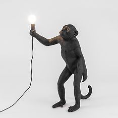 Seletti The Monkey Lamp Standing -pöytävalaisin, musta, kuva 2