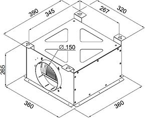 Witt Cubic 90W -liesituuletin, valkoinen, 90 cm, kuva 3