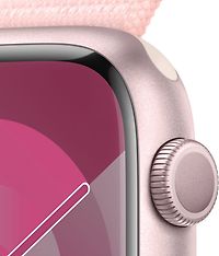 Apple Watch Series 9 (GPS) 45 mm pinkki alumiinikuori ja vaaleanpunainen Sport Loop -ranneke (MR9J3), kuva 3