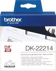 Brother DK-22214 -rullatarra, 12 mm, musta/valkoinen