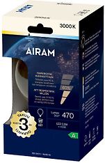 Airam LED G95 -lamppu, E27, 3000K, 470lm, kirkaskupuinen, kuva 4