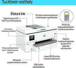 HP OfficeJet Pro 9720e Wide Format All-in-One -monitoimitulostin, kuva 10