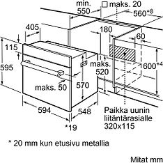 Bosch HBF010BV1S Serie 2 -erillisuuni, valkoinen ja Bosch PIE631HB1E Serie 6 -induktiotaso, kuva 7