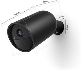 Philips Hue Secure valvontakamera, akkukäyttöinen, musta, 1 kpl, kuva 3