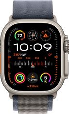 Apple Watch Ultra 2 (GPS + Cellular) 49 mm titaanikuori ja sininen Alpine-ranneke, keskikokoinen (MREP3), kuva 2