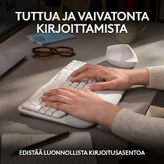 Logitech Wave Keys -langaton näppäimistö, luonnonvalkoinen, kuva 3