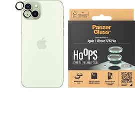 PanzerGlass Hoops -kameran linssinsuoja, iPhone 15 / 15 Plus, vihreä, kuva 3
