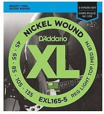 D'Addario EXL165-5 045 - 135 -kielisarja sähköbassolle