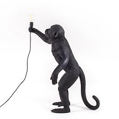 Seletti The Monkey Lamp Standing -pöytävalaisin, musta, kuva 3