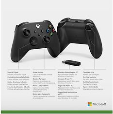 Microsoft Xbox -langaton ohjain + Wireless Adapter for Windows, musta, -peliohjain, kuva 4
