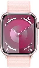 Apple Watch Series 9 (GPS) 45 mm pinkki alumiinikuori ja vaaleanpunainen Sport Loop -ranneke (MR9J3), kuva 2