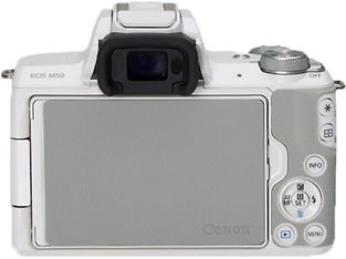 Canon EOS M50 -mikrojärjestelmäkamera, valkoinen + 15-45 mm -objektiivi, kuva 2