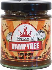 Poppamies Vampyree -savustettu valkosipuli-chilipyree, 185 ml