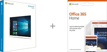 Microsoft Windows 10 Home - 32 / 64 -bit -käyttöjärjestelmä, englanninkielinen, USB-muisti + Office 365 Home