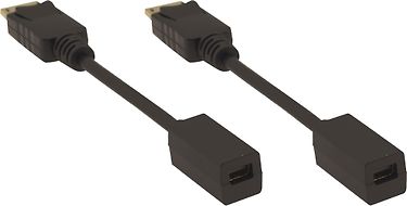 Kramer 4K DisplayPort - Mini DisplayPort (uros - naaras) -adapterikaapeli, musta