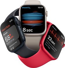 Apple Watch Series 8 (GPS) 45 mm keskiyönsininen alumiinikuori ja keskiyönsininen urheiluranneke (MNP13), kuva 5