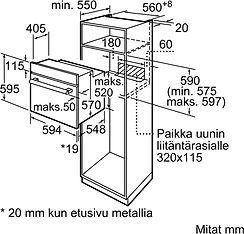 Bosch HBF010BV1S Serie 2 -erillisuuni, valkoinen ja Bosch PIE631HB1E Serie 6 -induktiotaso, kuva 8