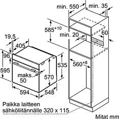 Bosch HBA530BB0S Serie 2 -erillisuuni, musta ja Bosch PUE611BB6E Serie 4 -induktiotaso, kuva 9