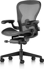 Herman Miller Aeron Remastered -työtuoli, graphite, koko B, korkeussäätyvä selkätuki