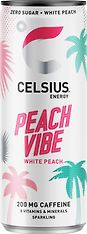 Celsius Peach Vibe -energiajuoma, 355 ml, 24-pack, kuva 2