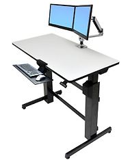Ergotron WorkFit-D työpöytä korkeussäädöllä, vaalean harmaa, kuva 2