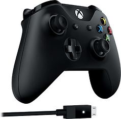 Microsoft langaton Xbox-ohjain + Windows-kaapeli -peliohjainpaketti, musta, PC / Xbox One, kuva 2