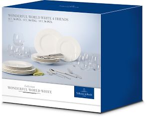 Villeroy & Boch Wonderful World White 4 Friends -astiasto, 36 osaa