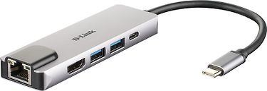 D-LINK DUB-M520 5-in-1 USB-C 3.0 -hubi HDMI/ethernet -sovitin