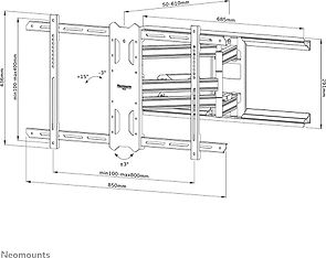 Neomounts by Newstar Select WL40S-850BL18 kääntyvä seinäteline 43"-86" näytöille, kuva 20