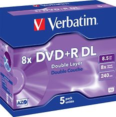 Verbatim DVD+R Double Layer 8X 8.5 GB, 5 kpl Jewel Case -paketti
