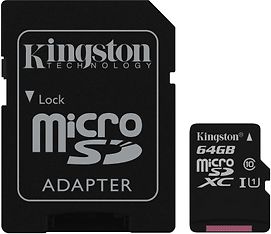 Kingston 64 Gt microSD Canvas Select UHS-I Speed Class 1 (U1) -muistikortti, kuva 3