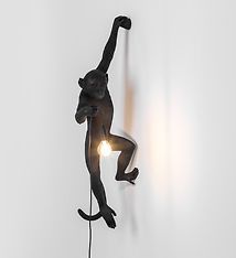 Seletti The Monkey Lamp Hanging Left-seinävalaisin, musta, kuva 10