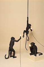 Seletti The Monkey Lamp Sitting -pöytävalaisin, musta, kuva 8