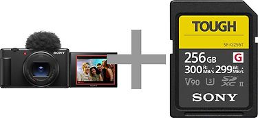 Sony ZV-1 II -VLOG-kamera + Pro Tough SD 256 Gt SDXC -muistikortti