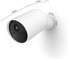 Philips Hue Secure valvontakamera, akkukäyttöinen, valkoinen, 1 kpl, kuva 3