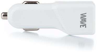Wave Dual-USB -autolaturi 4.8 A, valkoinen, kuva 3