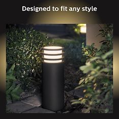 Philips Lucca HUE Outdoor White -älypylväsvalaisin, matala (40cm), antrasiitti, ulkokäyttöön 9,5W, kuva 8