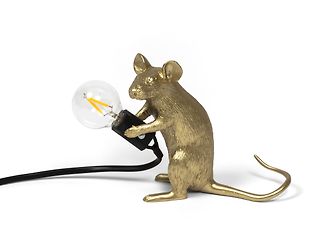 Seletti The Mouse Lamp Gold Mac -pöytävalaisin, kulta