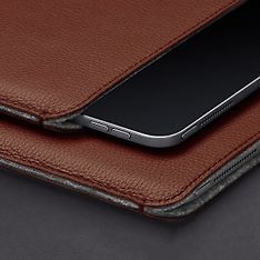 Woolnut Leather Sleeve -suojatasku 11" iPad Pro & Air, konjakki, kuva 7