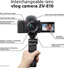 Sony ZV-E10 -järjestelmäkamera, runko + GP-VPT2BT-kuvauskahva, kuva 2