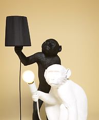 Seletti The Monkey Lamp Sitting -pöytävalaisin, musta, kuva 10