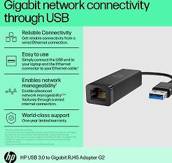 HP USB 3.0 G2 Ethernet -verkkosovitin, kuva 3