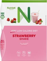 Nutrilett VLCD Strawberry Shake -ateriankorvikepirtelö, 35 g, 10-PACK