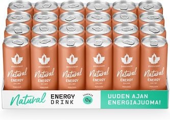 Puhdistamo Natural Energy Drink Persikka -energiajuoma, 330 ml, 24-pack
