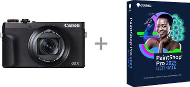 Canon PowerShot G5 X Mark II -digikamera, musta + Corel PaintShop Pro 2023 Ultimate