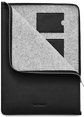 Woolnut Leather Folio -suojatasku 16" MacBook Pro, musta, kuva 3
